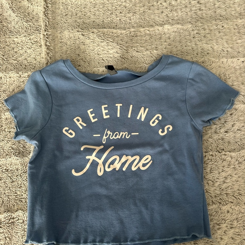 Francesca's Collections Blue Crop Top
